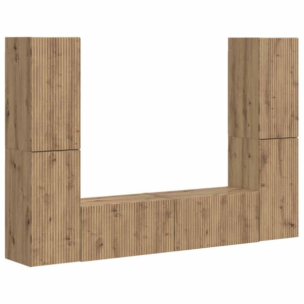 vidaXL Ensemble meuble TV 6 pcs Ch&ecirc;ne artisanal Bois d'ing&eacute;nierie