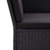 vidaXL Salon de jardin 3 pcs avec coussins R&eacute;sine tress&eacute;e Noir