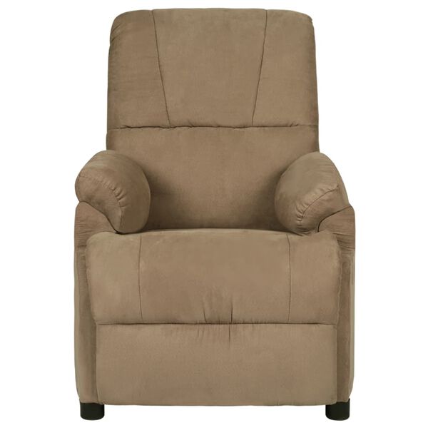 vidaXL Fauteuil de massage Taupe Similicuir daim