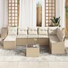 vidaXL Ensemble de Canap&eacute;s avec coussin 9 pcs Beige polyrotin