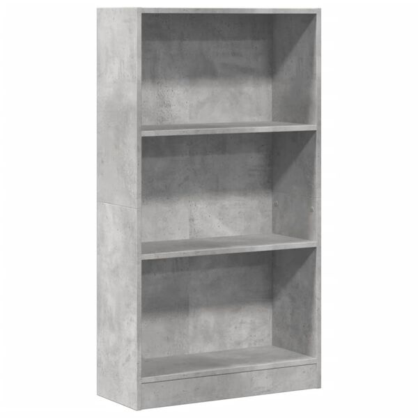 vidaXL Biblioth&egrave;que gris b&eacute;ton 60x24x109 cm bois d'ing&eacute;nierie