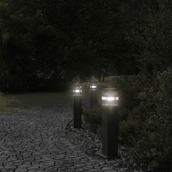 vidaXL Lampadaire d'ext&eacute;rieur avec sortie noir 50 cm aluminium