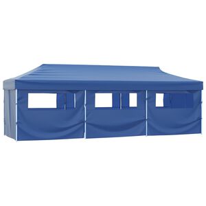 vidaXL Tente de r&eacute;ception pliable avec 8 parois 870x291x315 cm Bleu