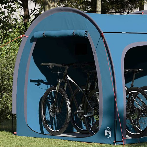 vidaXL Tente de rangement pour v&eacute;los avec toit Bleu 218 x 156 x 180 cm