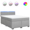 vidaXL Sommier &agrave; lattes de lit avec matelas Gris clair 140x200cm Tissu