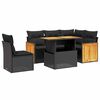vidaXL Salon de jardin 6 pcs avec coussins noir r&eacute;sine tress&eacute;e