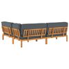 vidaXL Ensemble de Canap&eacute;s Uni 4 pcs Anthracite Bois d'Acacia Massif
