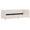 vidaXL Lit avec &eacute;clairage USB Cr&egrave;me Tissu 90x200 cm