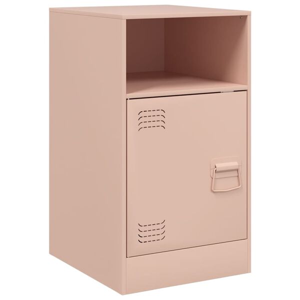 vidaXL Table de chevet rose 34,5x39x62 cm acier