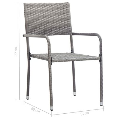 vidaXL Ensemble à manger de jardin 5pcs Résine tressée Anthracite gris