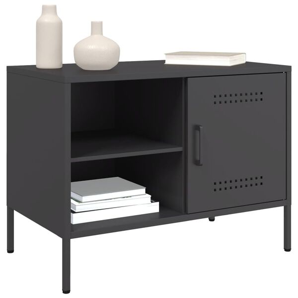 vidaXL Meubles TV 2 pcs noir 68x39x50,5 cm acier