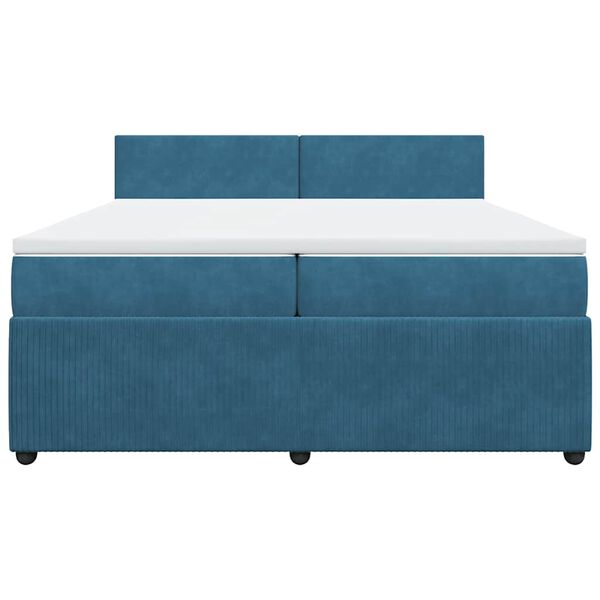 vidaXL Sommier &agrave; lattes de lit et matelas Bleu 200x200 cm velours