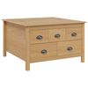 vidaXL Table basse avec tiroir HILL Marron miel 79,5 x 79,5 x 49 cm
