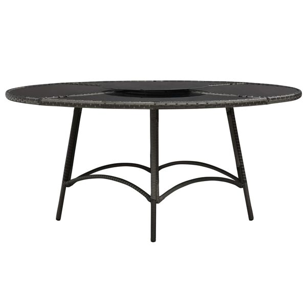 vidaXL Ensemble &agrave; manger d'ext&eacute;rieur 7 pcs avec coussins rotin Gris