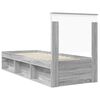 vidaXL Cadre de lit Gris Sonoma 75 x 190 cm Bois de pin massif