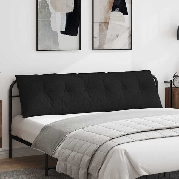 vidaXL Coussin de Dos Noir 180 x 19 x 50 cm tissu