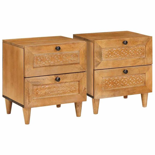 vidaXL Cabinet de chevet 2 pcs Marron Clair 40 x 33 x 46 cm