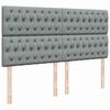 vidaXL Sommier &agrave; lattes de lit avec matelas Gris clair 200x200cm Tissu