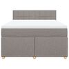 vidaXL Sommier &agrave; lattes de lit avec matelas Taupe 160x200 cm Tissu