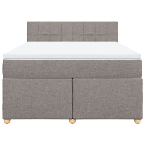 vidaXL Sommier &agrave; lattes de lit avec matelas Taupe 160x200 cm Tissu