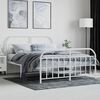 vidaXL Cadre de lit m&eacute;tal sans matelas et pied de lit blanc 140x200 cm