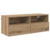 vidaXL Meuble TV mural 80 x 30 x 30 cm Ch&ecirc;ne artisanal