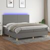 vidaXL Sommier &agrave; lattes de lit et matelas et LED Gris fonc&eacute; 200x200 cm