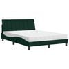 vidaXL Lit avec matelas Hanko vert fonc&eacute; 140x200 cm velours