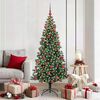vidaXL Sapin de No&euml;l artificiel pr&eacute;-&eacute;clair&eacute; Vert 180 cm PVC et m&eacute;tal