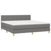vidaXL Sommier &agrave; lattes de lit et matelas et LED Gris fonc&eacute; 160x200 cm