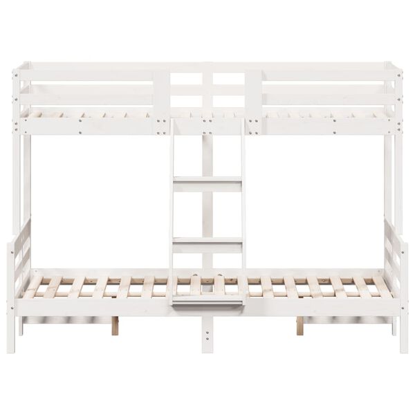 vidaXL Lit superposé sans matelas 90x200/120x200 cm blanc bois massif