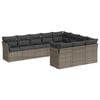 vidaXL Salon de jardin avec coussins 10 pcs gris r&eacute;sine tress&eacute;e