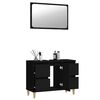vidaXL Ensemble de meubles salle de bain 2 pcs noir bois d'ing&eacute;nierie