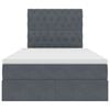 vidaXL Lit avec rangement et matelas Gris fonc&eacute; 120 x 190 cm Velours
