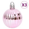 vidaXL Ensemble de boules de Noël 65 pcs Rose / Rouge / Blanc