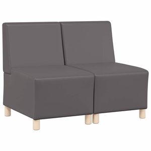 vidaXL Unit&eacute; de Sofa Modulaire Sans Accoudoirs 2 pcs Gris