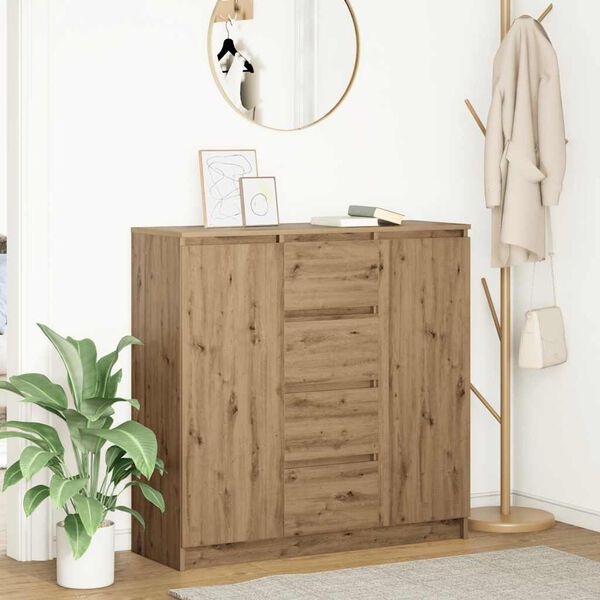 vidaXL Buffet tiroirs chêne artisanal 100,5x35x98,5 cm bois ingénierie