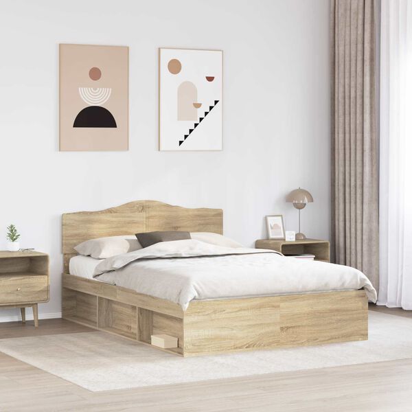 vidaXL Cadre de lit Sonoma 160 x 200 cm Bois de pin massif