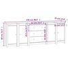 vidaXL Buffet Noir 230x35x80 cm Bois massif de pin