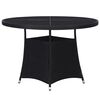vidaXL Table de jardin noir &Oslash;110x74 cm r&eacute;sine tress&eacute;e