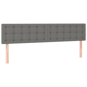 vidaXL T&ecirc;tes de lit Gris fonc&eacute; 200x5x78/88 cm Tissu
