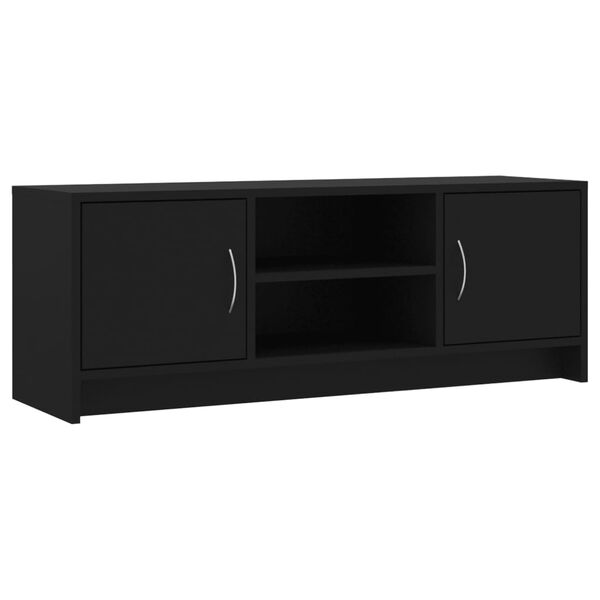 vidaXL Meuble TV noir 102x30x37,5 cm bois d'ing&eacute;nierie