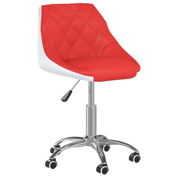 vidaXL Chaises &agrave; manger pivotantes lot de 2 rouge et blanc similicuir