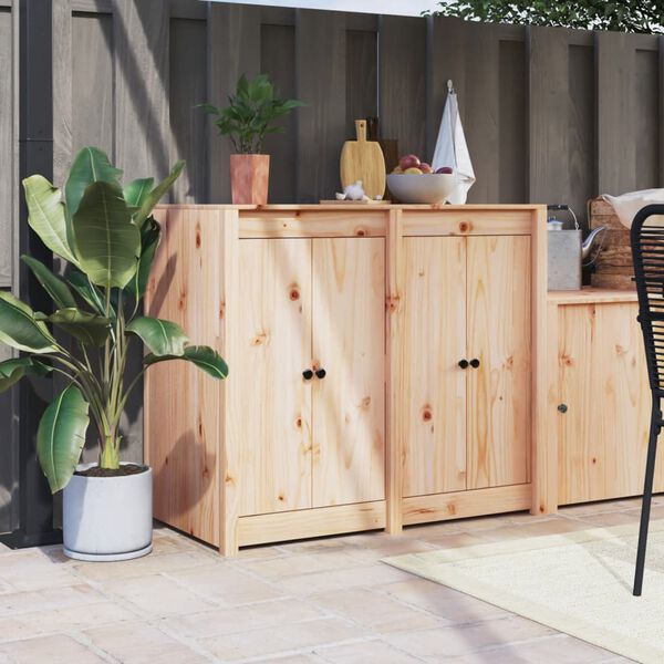 vidaXL Portes de cuisine d'ext&eacute;rieur 2pcs 50x9x82cm bois de pin massif