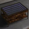 vidaXL Table basse avec LED Infinity ch&ecirc;ne fum&eacute; 70x50x38 cm