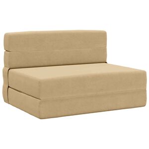 vidaXL Canap&eacute;-lit pliable Vert Gris 70 x 80 x 60 cm Tissu