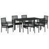 vidaXL Ensemble de salle &agrave; manger pour jardin 7 pc Noir polyrotin
