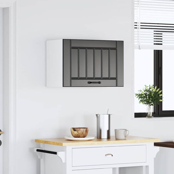 vidaXL Armoire murale de cuisine Lucca noir bois d'ing&eacute;nierie