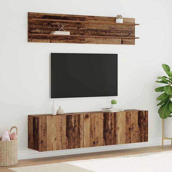 vidaXL Unites TV Montage mural 6 pcs Bois ancien Bois d'ing&eacute;nierie