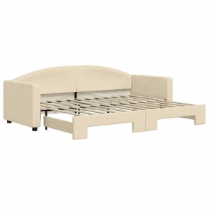 vidaXL Lit de jour avec gigogne sans matelas cr&egrave;me 80x200 cm